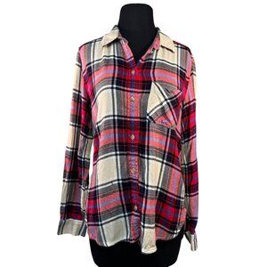 American Eagle Outfitters Size Medium Boyfriend Fit Plaid Button-Up Shirt